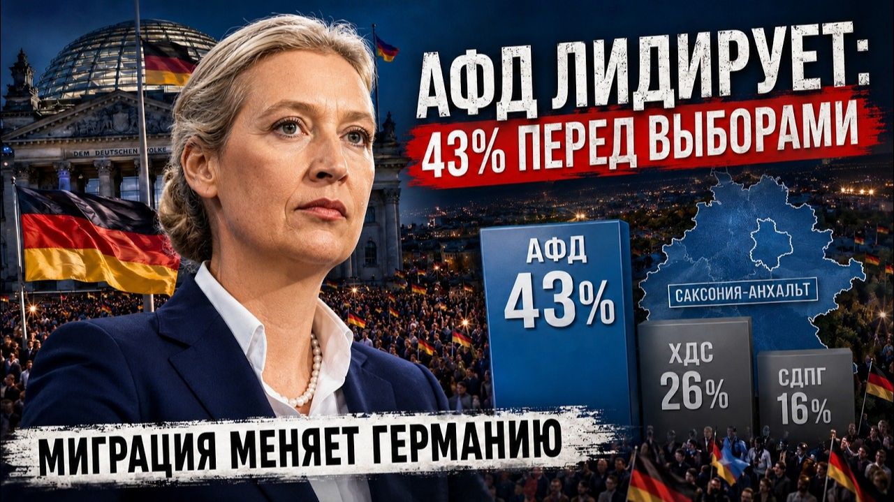 Миграция бьёт по старым партиям АфД уже набирает 43% в Саксонии-Анхальт