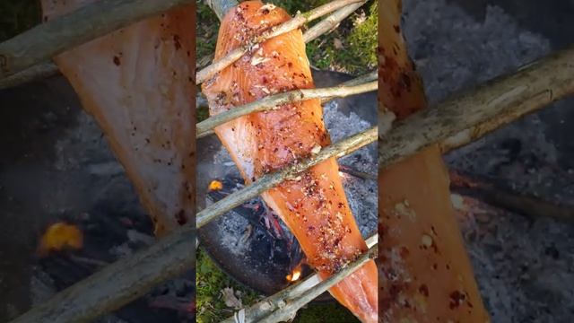 Рецепт целого филе лосося. Бушкрафт лосось