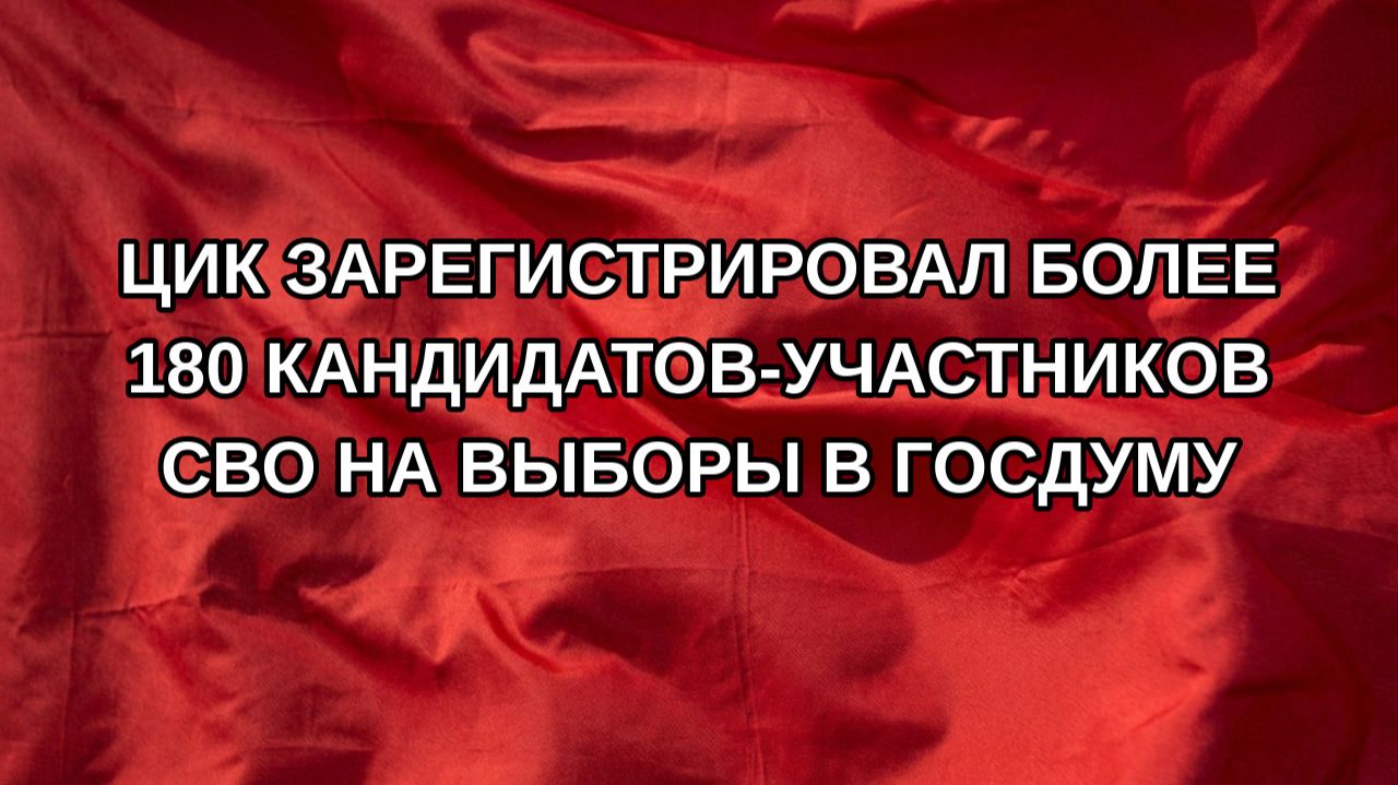 ЦИК зарегистрировал более 180 кандидатов-участников СВО на выборы в Госдуму