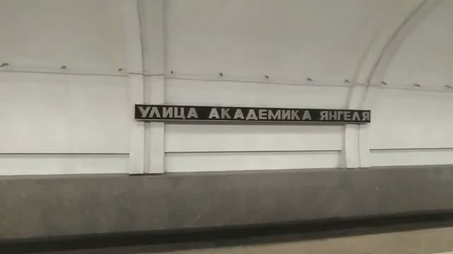 Станция метро Улица Академика Янгеля интерьер, пассажиры, поезда Москва Фрагмент 5