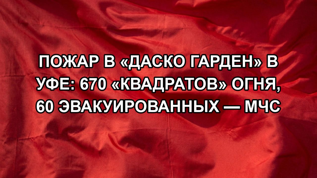 Пожар в «Даско Гарден» в Уфе: 670 «квадратов» огня, 60 эвакуированных — МЧС