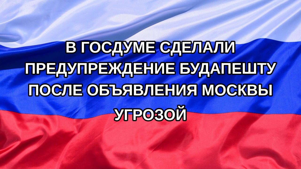 |Н. РФ| В Госдуме сделали предупреждение Будапешту после объявления Москвы угрозой