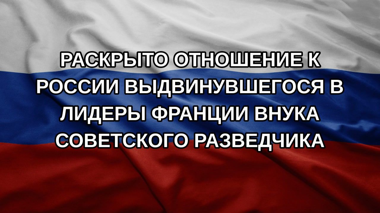 Раскрыто отношение к России выдвинувшегося в лидеры Франции внука советского разведчика