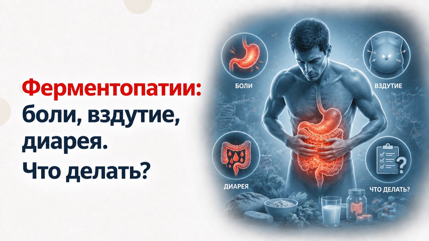 Ферментопатии: боли, вздутие, диарея. Что делать?