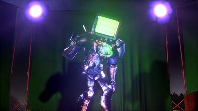 Titan Computerman Is Giving A Motivational Speech