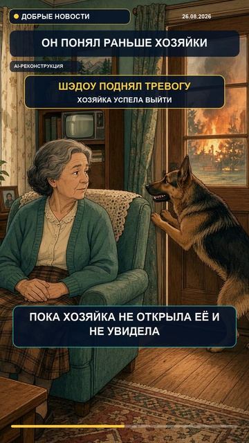 Пёс стал пожарной сигнализацией и спас хозяйку