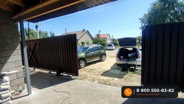 Ролград Волгоград откатные ворота с зашивкой евроштакетником