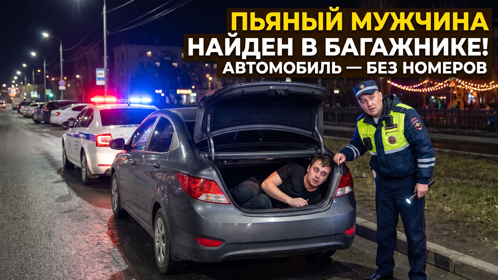 Пьяного мужчину нашли спящим в багажнике машины без номеров в Кургане