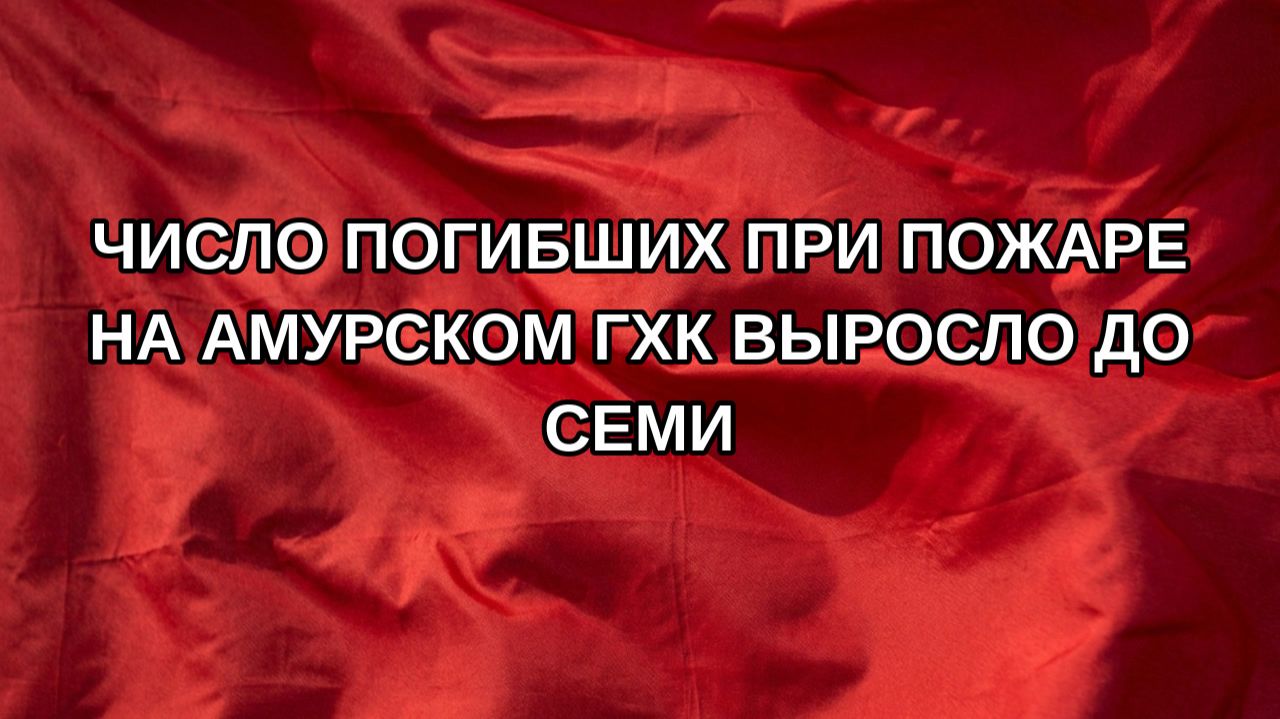 Число погибших при пожаре на Амурском ГХК выросло до семи
