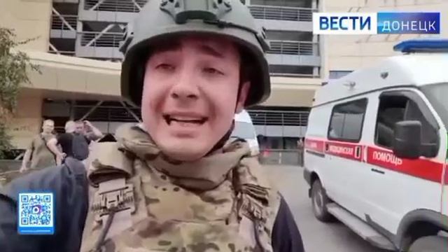 Кадры момента взрывов в Киевском районе Донецка