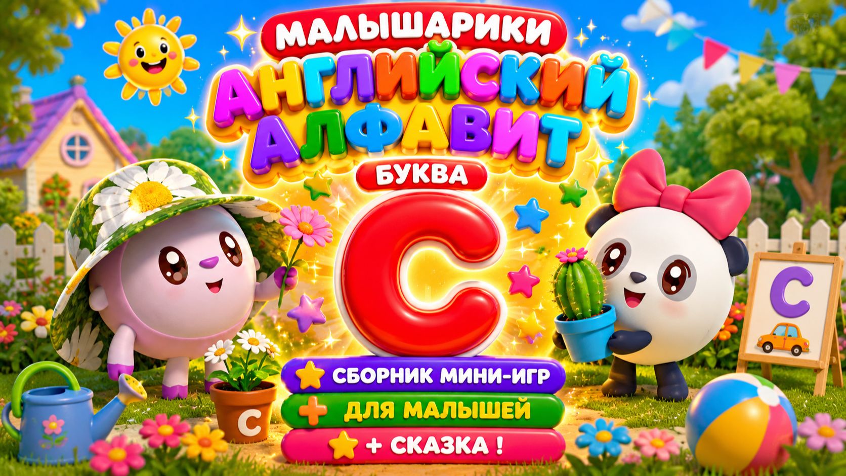 🐰АНГЛИЙСКИЙ АЛФАВИТ БУКВА C! Сборник Мини-Игр Для Малышей + 📖Сказка В Конце Развивающий Мультфильм