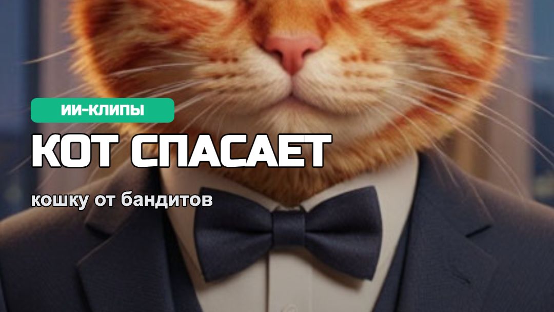 Кот спасает кошку от бандитов