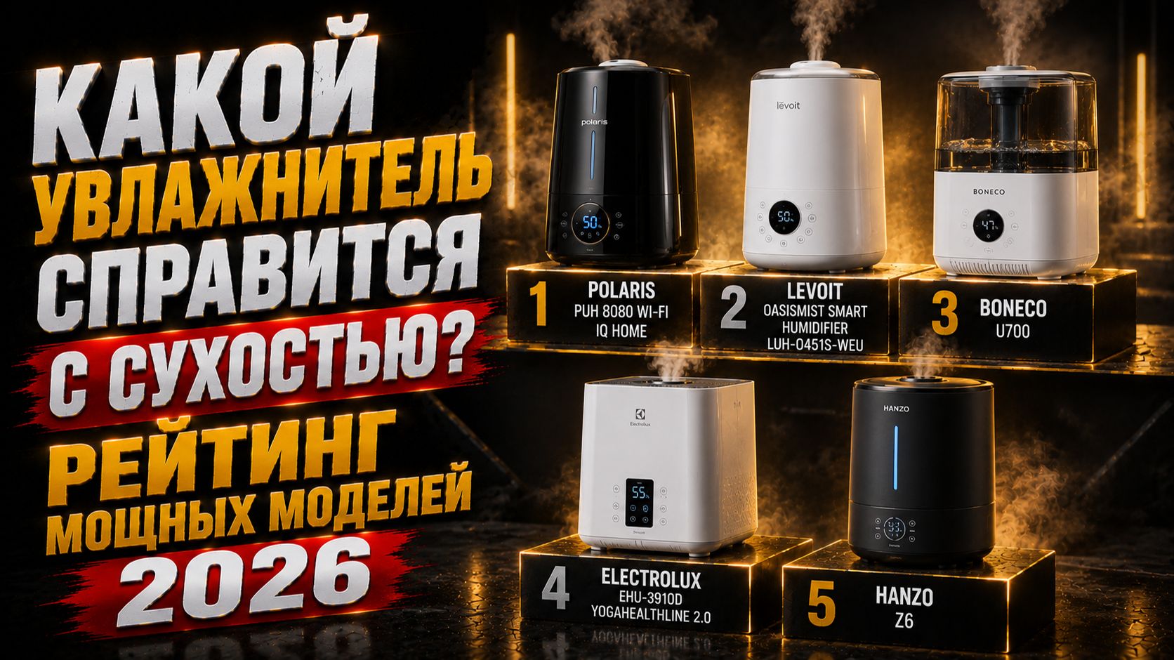Самые мощные увлажнители воздуха 2026 — рейтинг для зимы