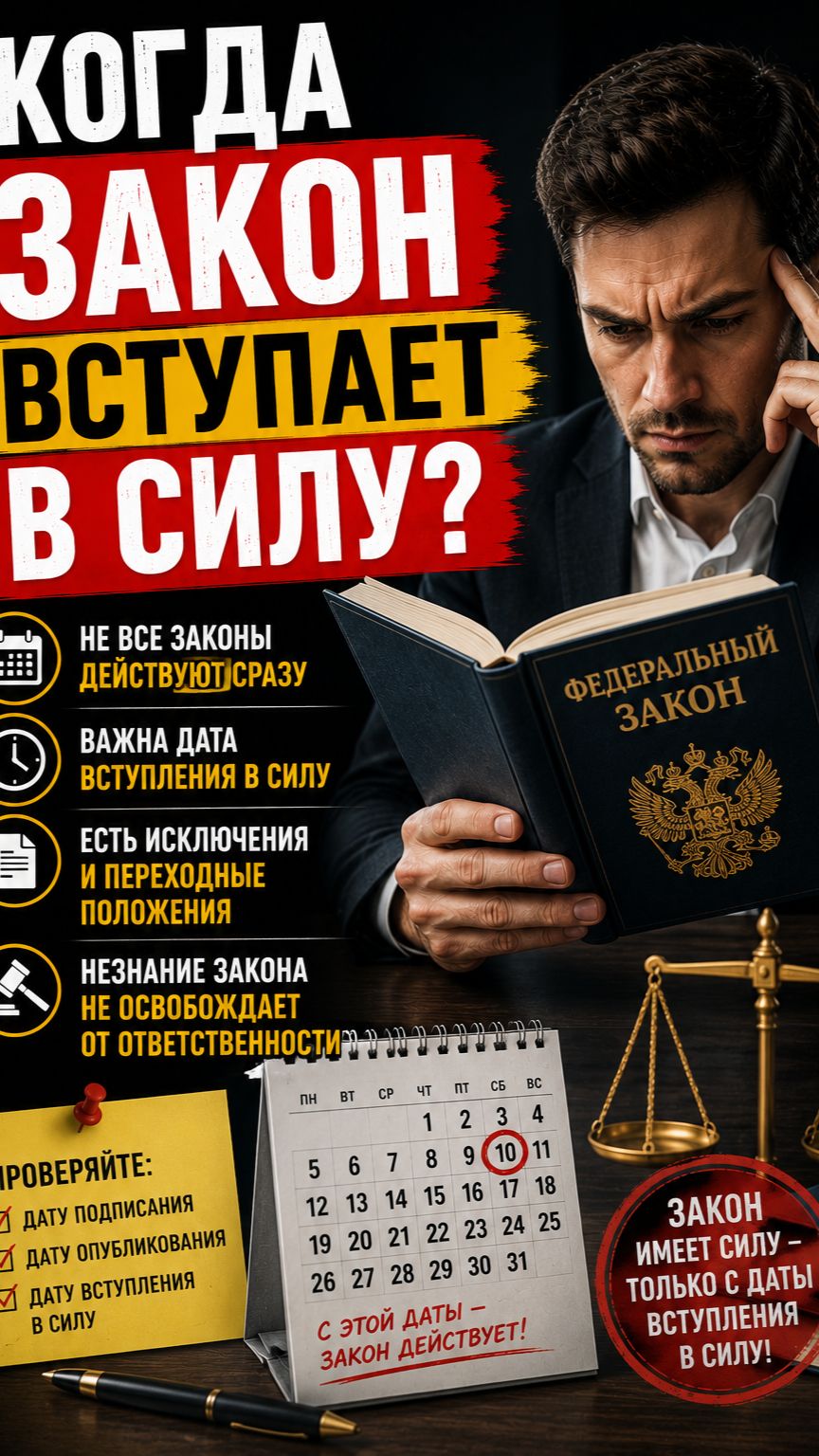 Когда закон вступает в силу