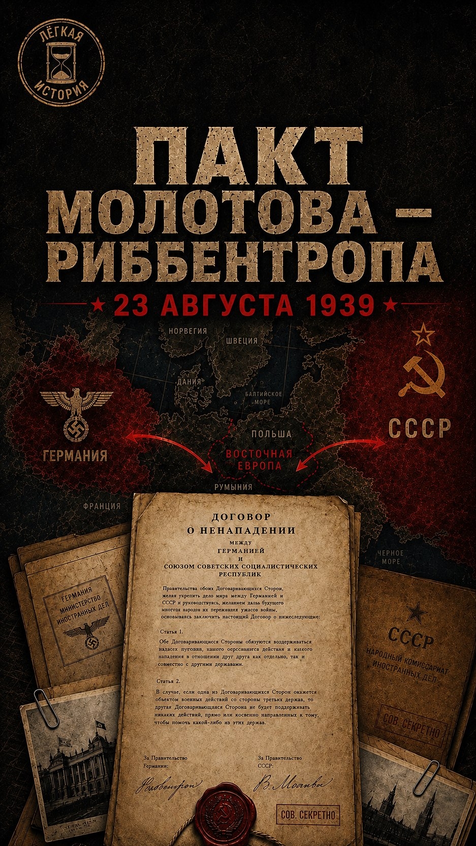 Ч2. Секрет Пакта Молотова — Риббентропа: что произошло 23 августа 1939 года?