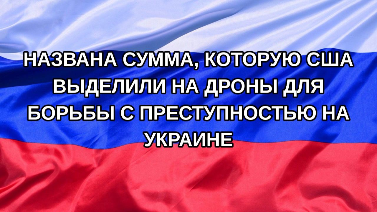 |Н. РФ| Названа сумма, которую США выделили на дроны для борьбы с преступностью на Украине