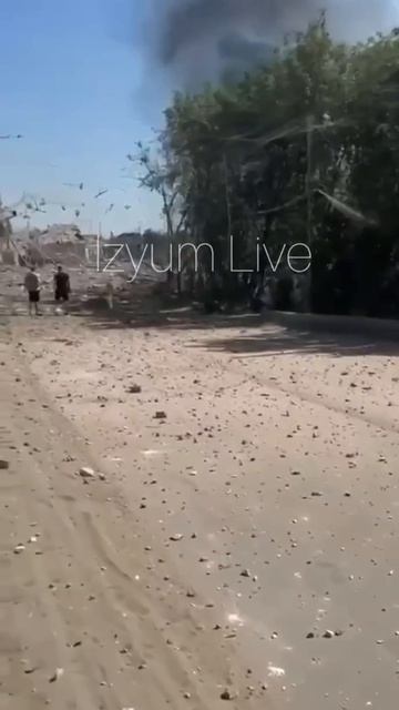 Взрыв в Изюме Харьковской области .
