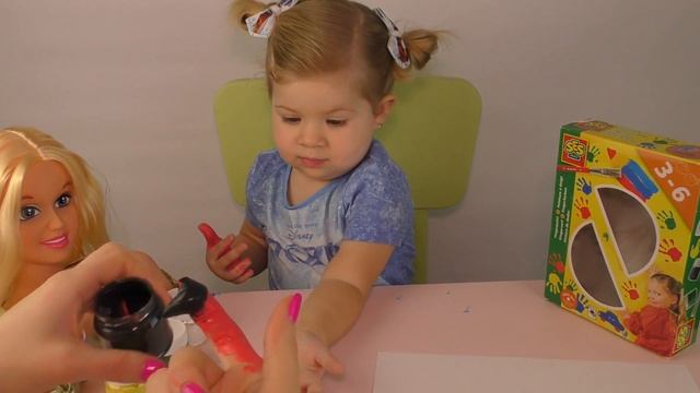  КРАСИМ Кукле ВОЛОСЫ Пальчиковые Краски Ладошки Дианы в Краске Doll Hair Paint Color Changing SES