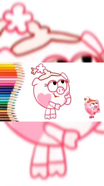 НЮША СМЕШАРИКИ /КАК НАРИСОВАТЬ НЮШУ #урокирисования #рисуемнюшу #учимцвета #длямалышей