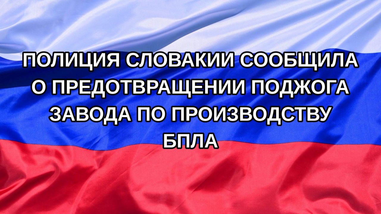 Н. РФ Полиция Словакии сообщила о предотвращении поджога завода по производству БПЛА