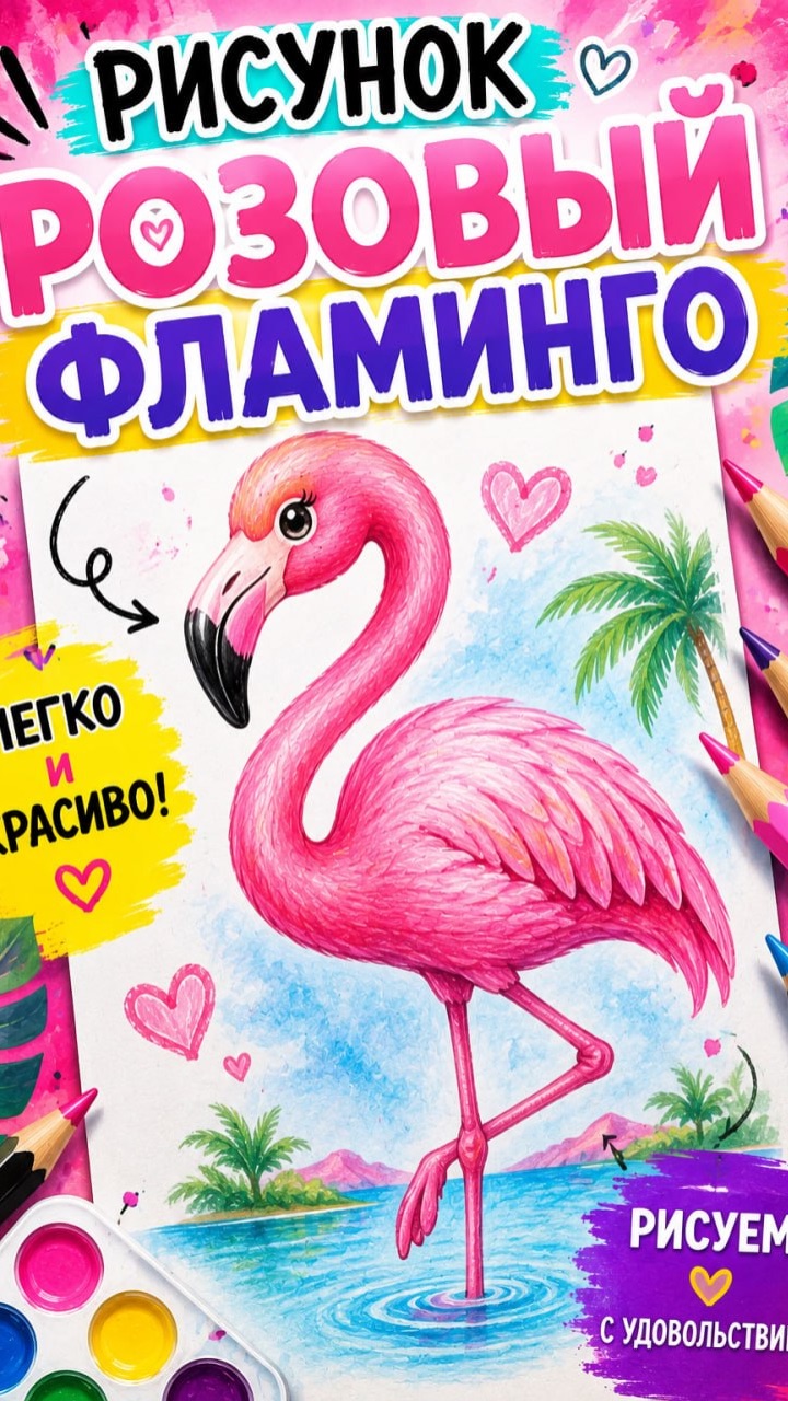 Рисунок. Розовый Фламинго
