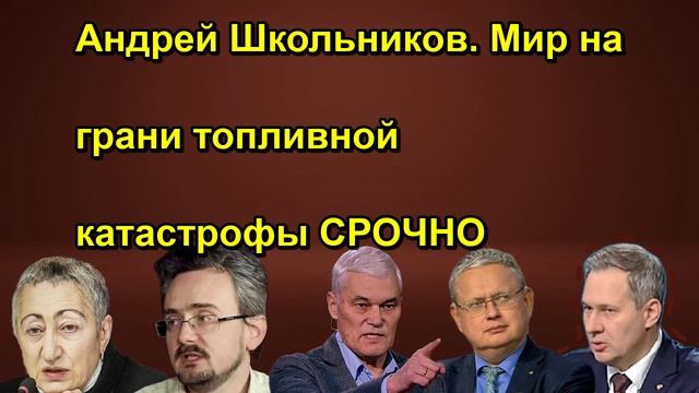 Андрей Школьников. Мир на грани топливной катастрофы СРОЧНО