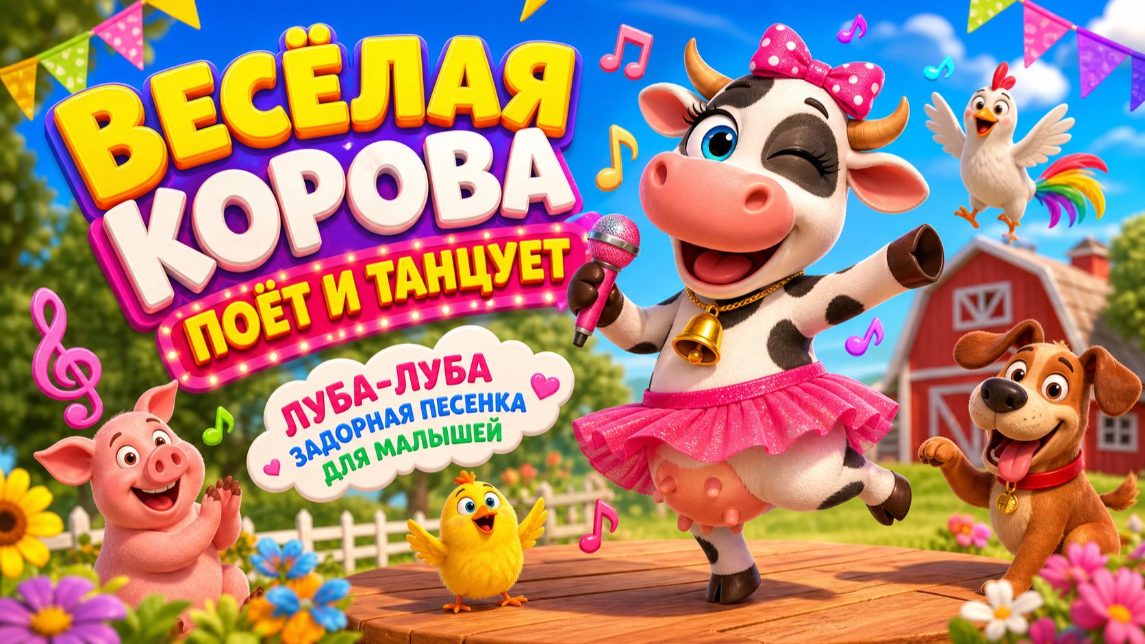 🐮💃 Весёлая корова поёт и танцует: Луба-луба — задорная песенка для малышей ✨🎶