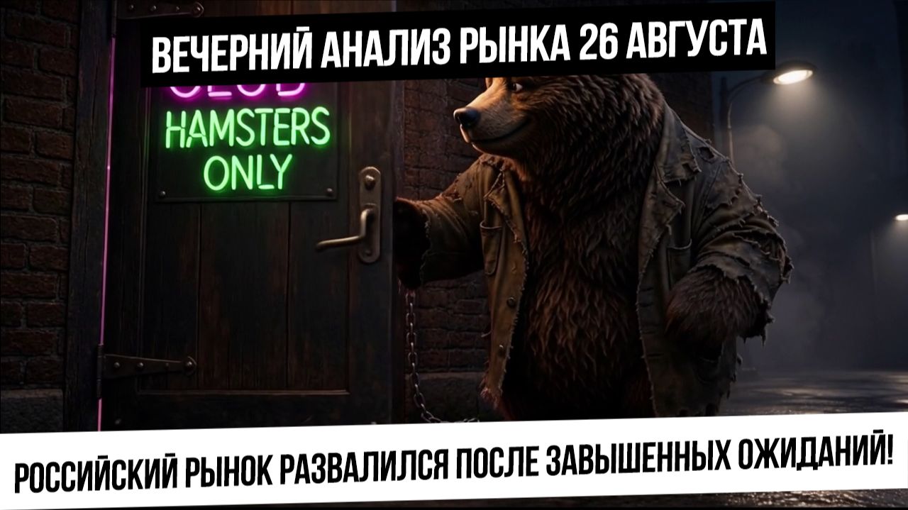 Вечерний анализ рынка 26 августа. Российский рынок падает на разочаровашках. Нефть и газ вверх!