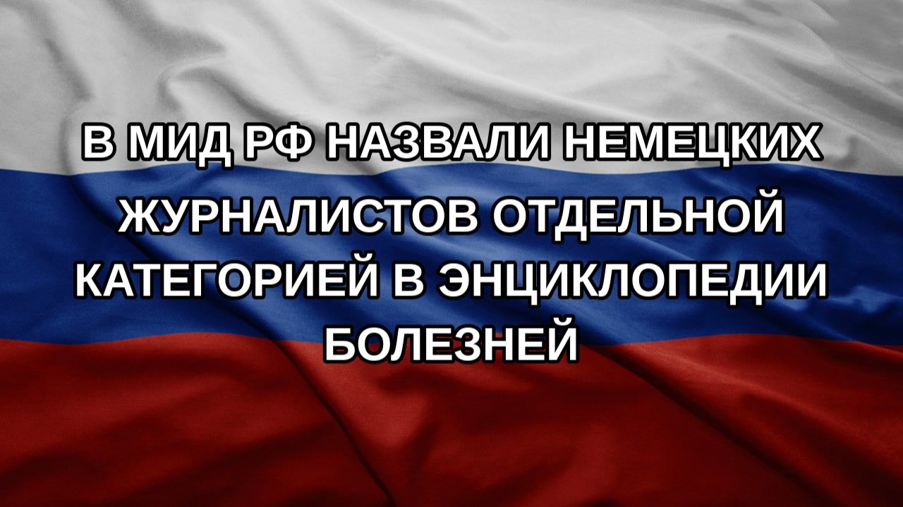 В МИД РФ назвали немецких журналистов отдельной категорией в энциклопедии болезней
