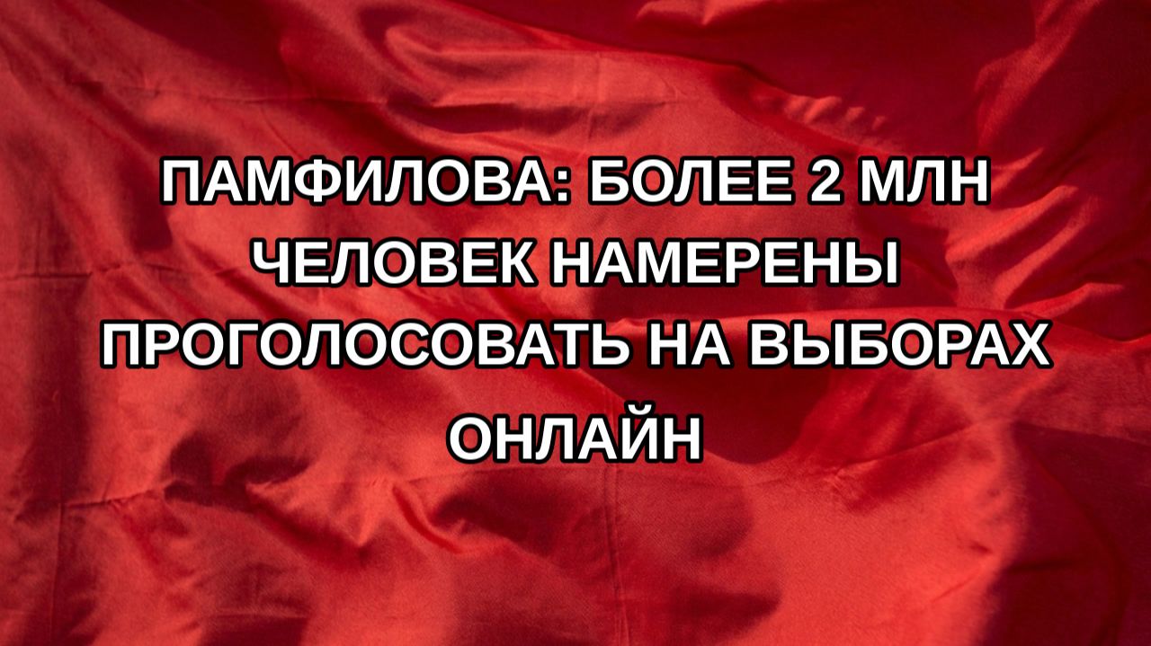 Памфилова: более 2 млн человек намерены проголосовать на выборах онлайн
