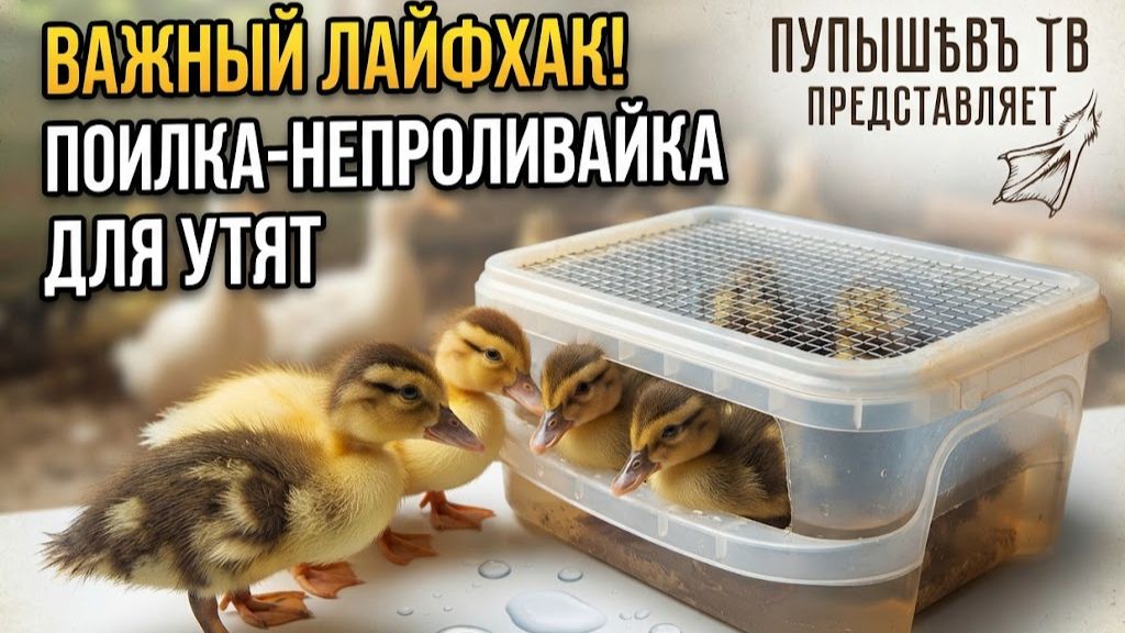 ВАЖНЫЙ ЛАЙФХАК ДЛЯ ЗАВОДЧИКА-ПТИЦЕВОДА! ПОИЛКА-НЕПРОЛИВАЙКА ДЛЯ УТЯТ