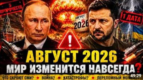 АВГУСТ 2026 Пять пророков из разных стран указали на одну и ту же дату Простое совпадение