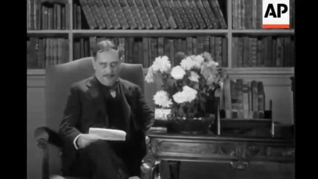 17 августа 1931 года. Писатель Герберт Уэллс говорит о будущем мировом правительстве.