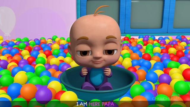 Малыши играют в прятки чтобы удивить папу - Песня Johny Johny Yes Papa - Шоу с мячиками для детей