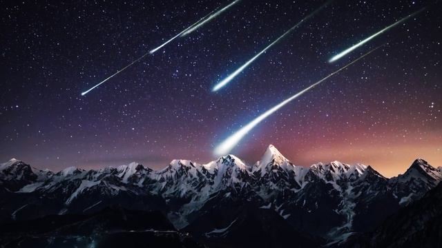Метеорный дождь над горами! 🌠✨ Загадай желание… Сделано в AI 🤖