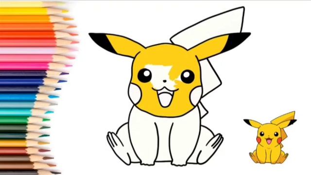 Как нарисовать ПИКАЧУPikachu/Покемон Пикачу/Учим цвета#пикачу #учимцвета #рисуемпикачу #длямалышей