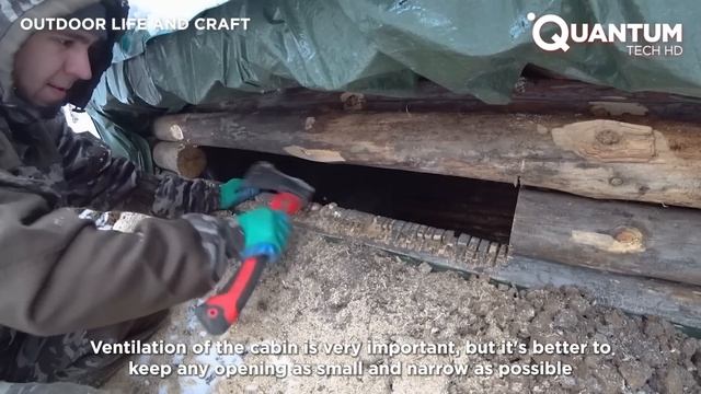 Мужчина строит секретный бункер в сердце леса из бревен | от @Outdoor Life And Craft