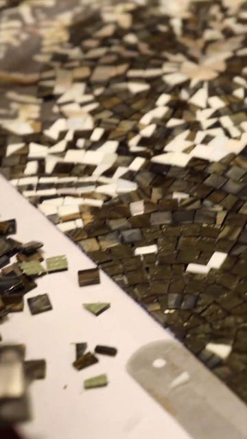 Процесс создания панно из мозаики с папоротниками #mosaic