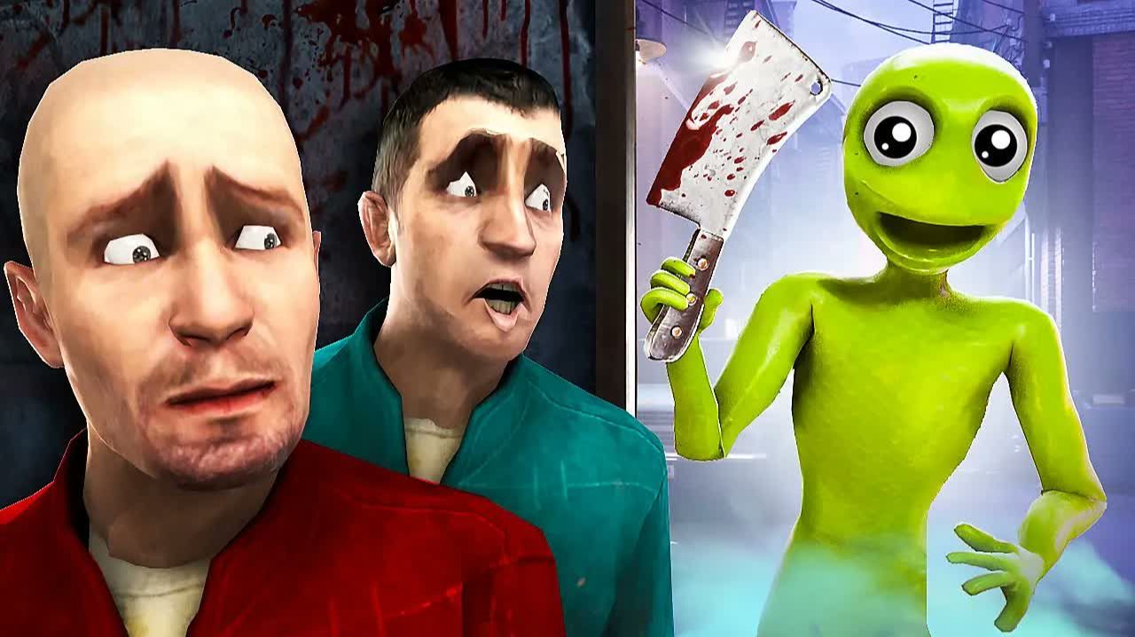 ЗЕЛЕНЫЙ ИНОПЛАНЕТЯНИН ОХОТИТСЯ НА НАС! УГАР И БЕЗУМИЕ В Garrys Mod