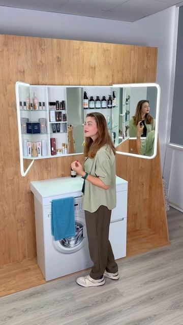 Зеркальный шкаф с подсветкой для ванной комнаты Cosmetic Light 120 размера от ALAVANN!