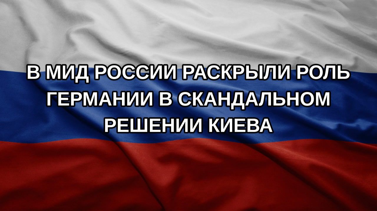 В МИД России раскрыли роль Германии в скандальном решении Киева