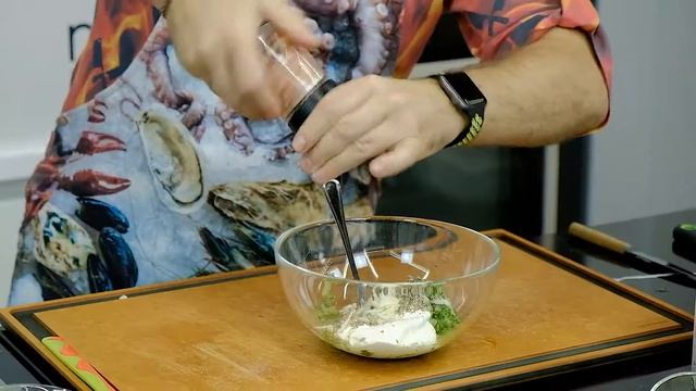 Кабачки с соусом дзадзики и NFO Омега-3 со вкусом лимона