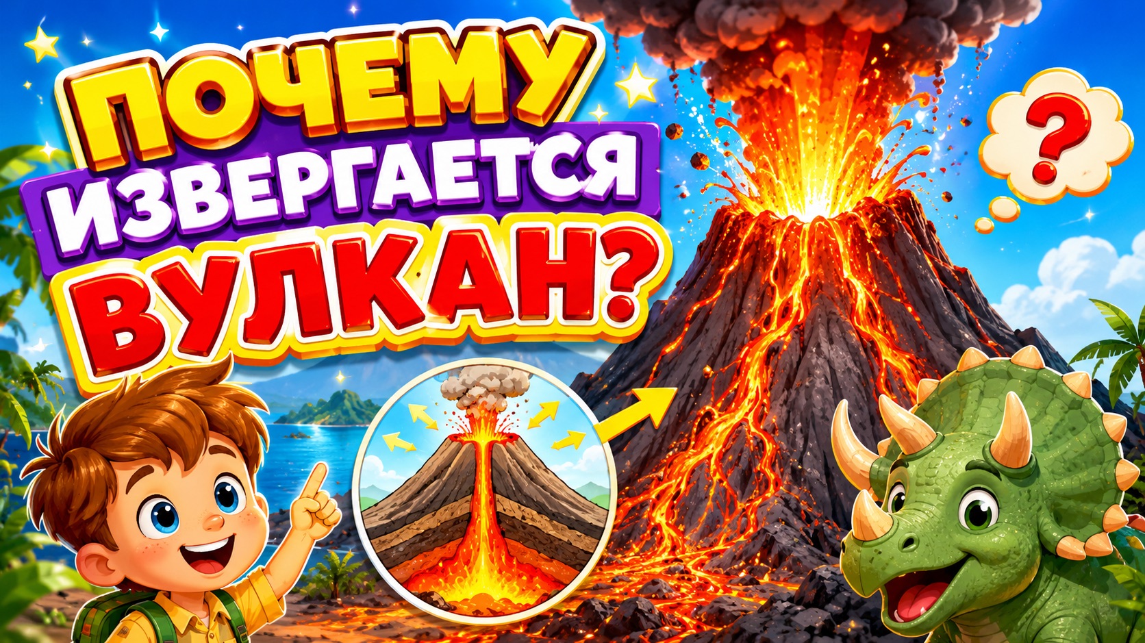 Почему извергается вулкан?🎉Научное видео для детей🌸#дети #наука #вулкан #развитие