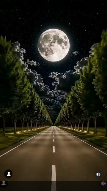 Луна Ночь АвтоДорога