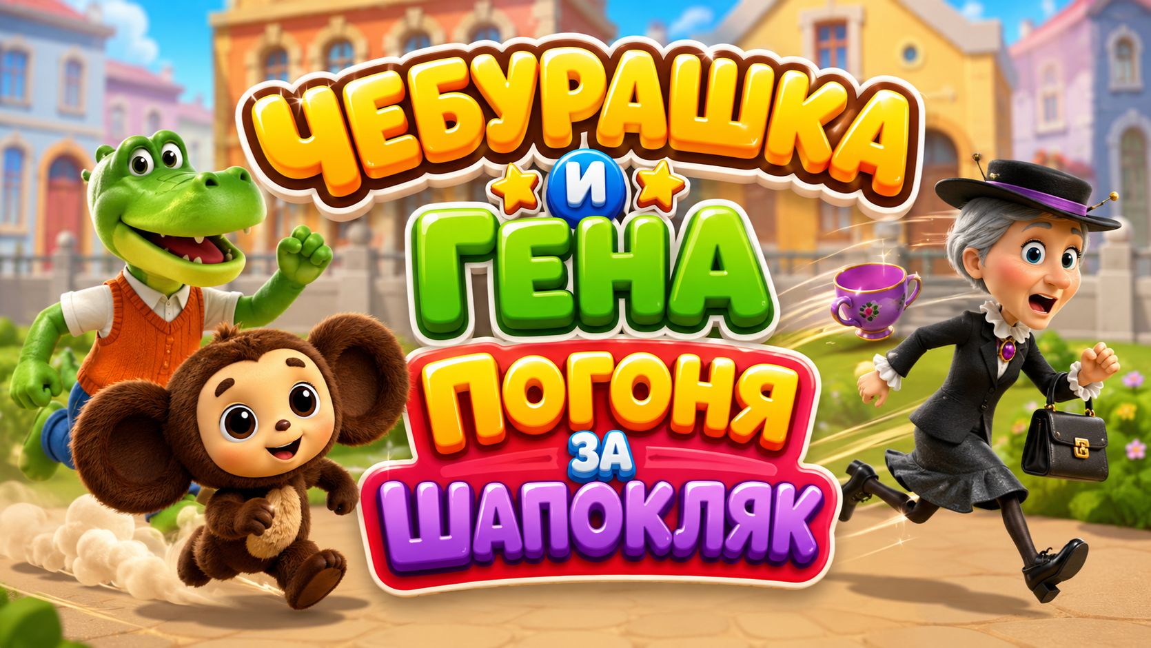 ЧЕБУРАШКА И ГЕНА  ПОГОНЯ ЗА ШАПОКЛЯК! 🏃♂️🎩 Весёлое Приключение Для Малышей