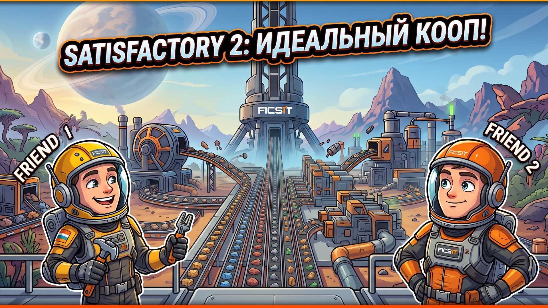 Строим базу вместе и постоянно спорим  Satisfactory Кооп 1