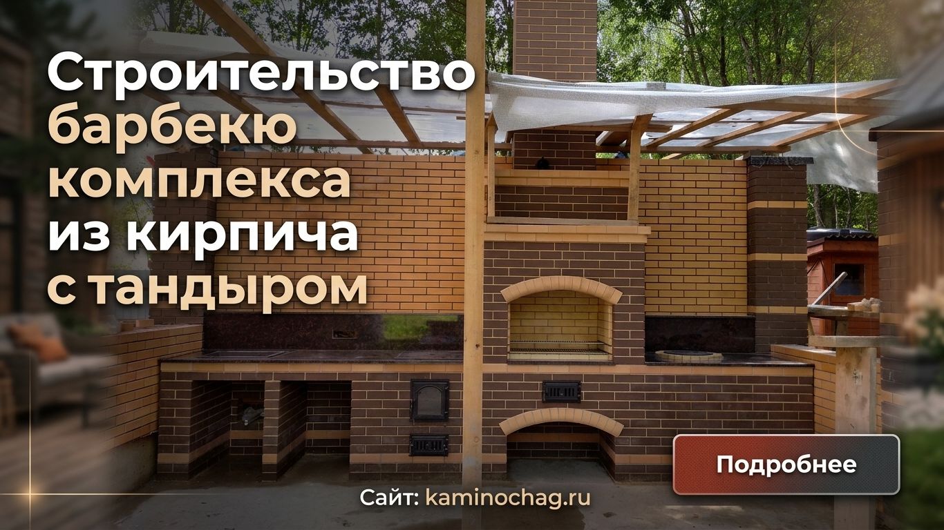 Строительство барбекю-комплекса из кирпича в Клину
