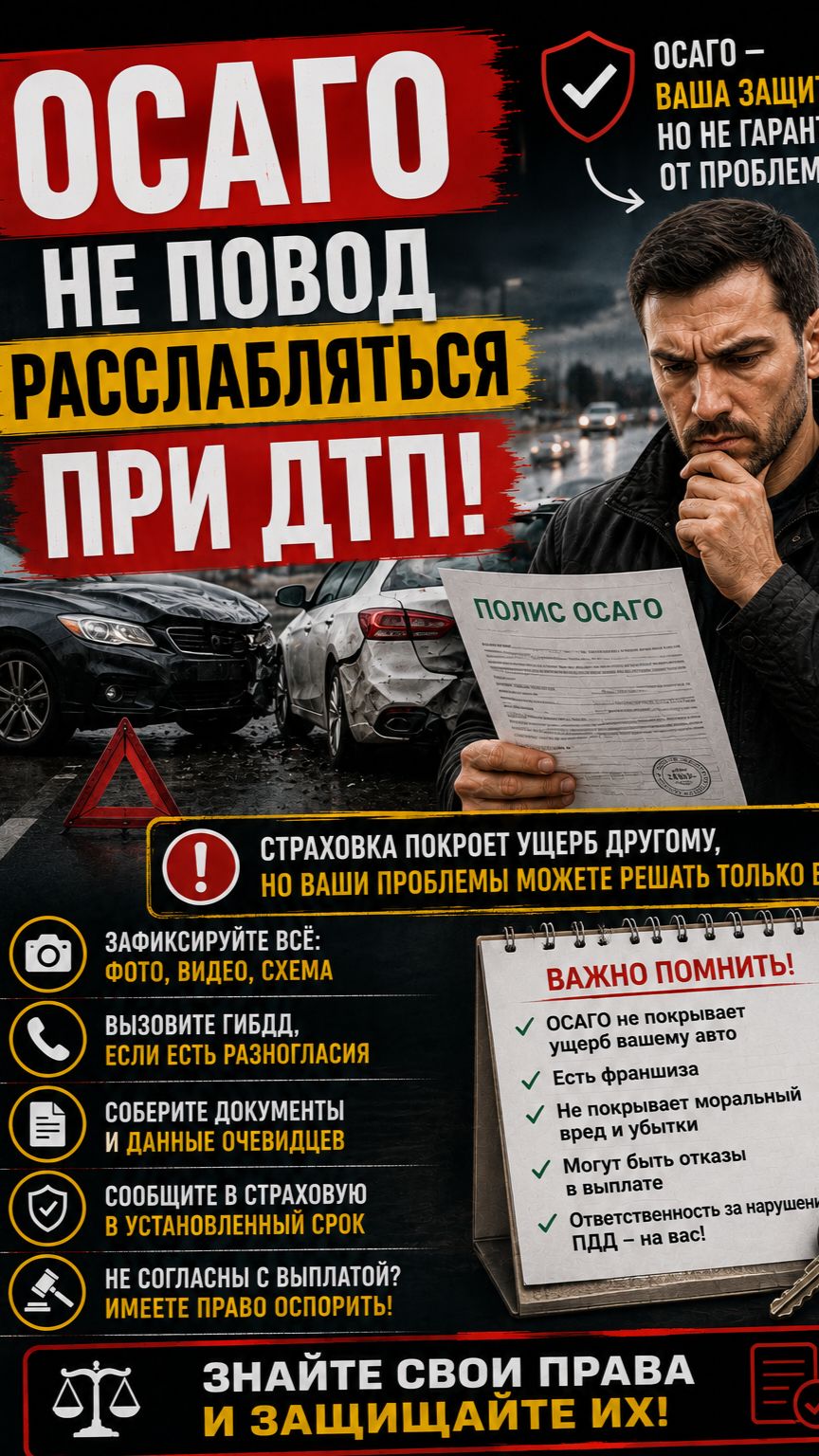ОСАГО не повод расслабляться при ДТП