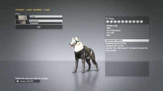 Metal Gear Solid 5 Phantom Pain - D-Dog  DD Customization Max Bond Level