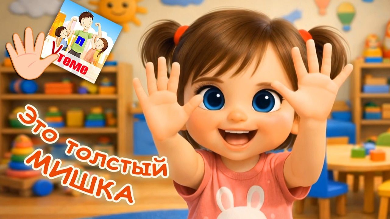 ЭТО ТОЛСТЫЙ МИШКА 🐻. Пальчиковая мульт-песенка ✨. Поиграем_ Папа V теме
